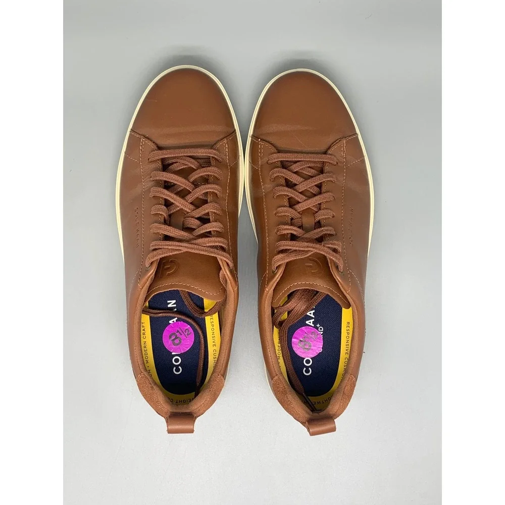 Cole Haan Grand Crosscourt British Tan Leather‎ Shoes C36924 Men's Sz 8.5 NEW